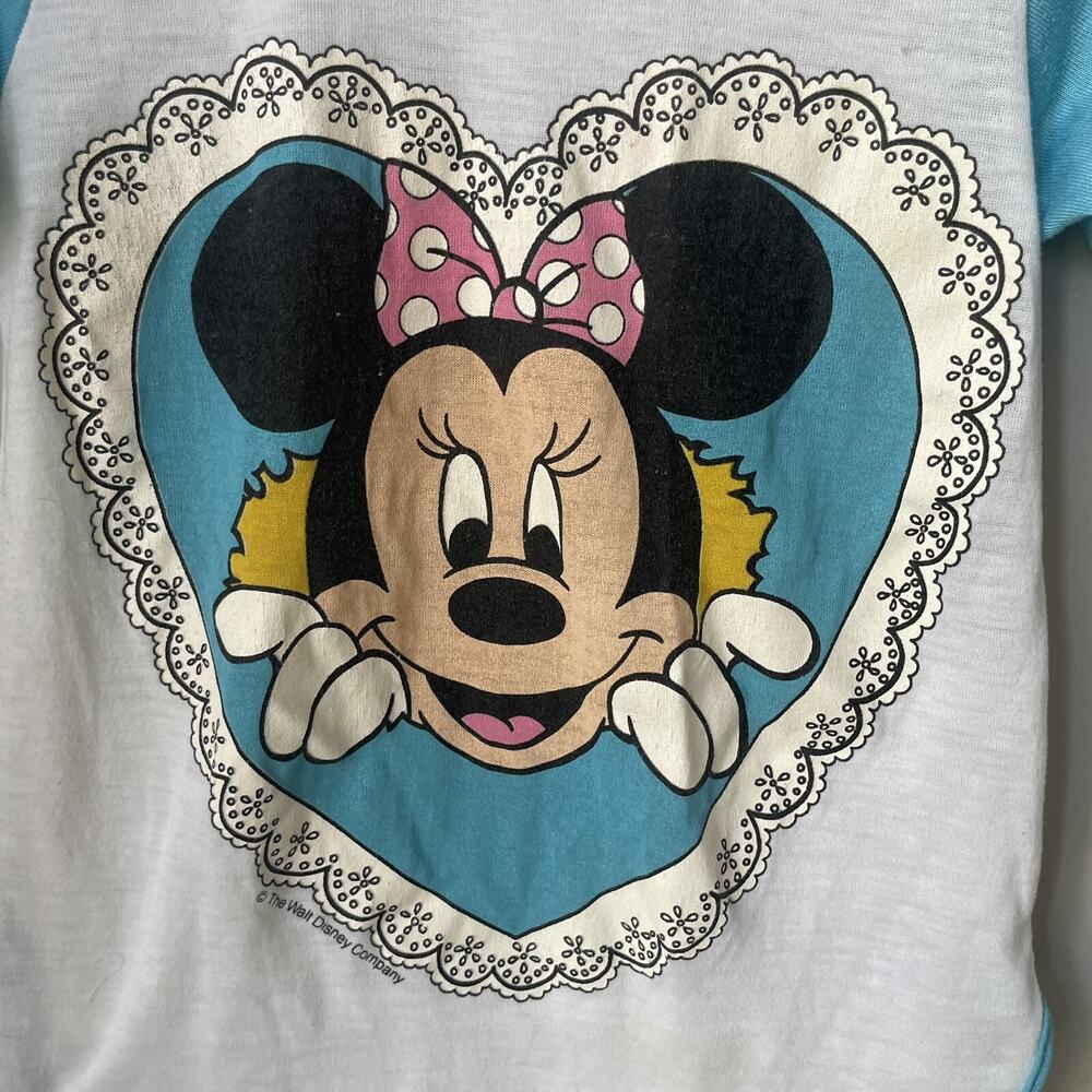 Vintage 90’s Minnie Mouse Pajama Dress Girls Sz 11in Pit To Pit 19-20in Length - Picture 2 of 14